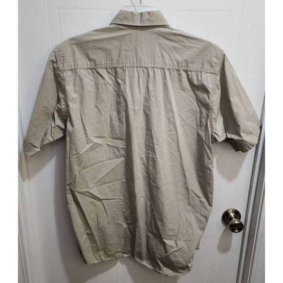 L.L Bean Buzz Off Insect Repellent Tan Short Sleeve Button Up Cotton Size M REG - Picture 8 of 8